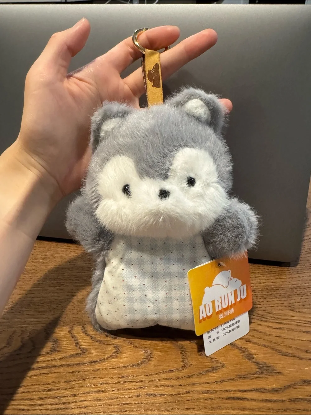 Cute Husky Bean Bag Plush – 6.3” Floral Outfit Stuffed Dog Keychain